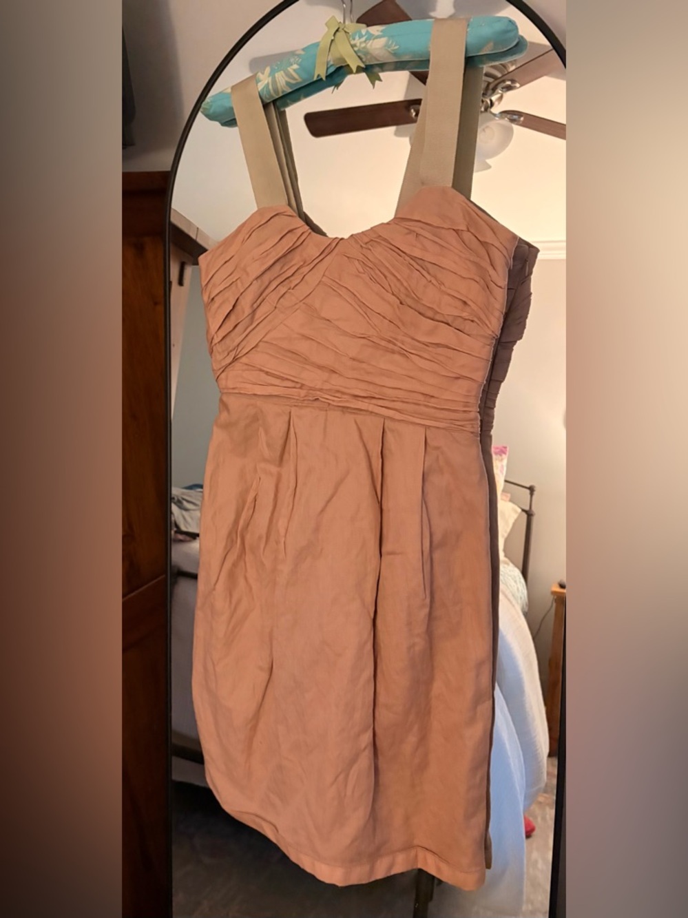 J. Crew Strapless Ruched Bodice Dress in Dusty Rose